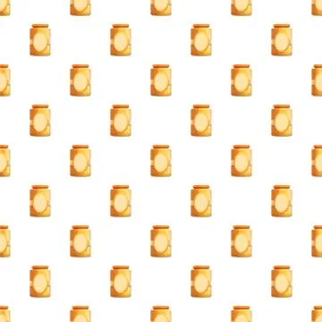 Jar pattern, delicious jam or honey seamless background Stock Illustration