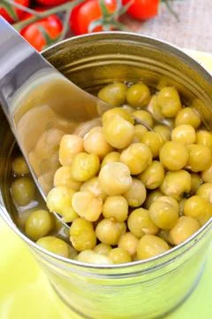 Jar of peas Foto stock