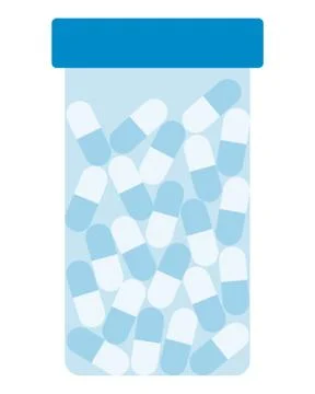 Jar of pharmaceutical capsules vector icon flat isolated Stock-Illustration