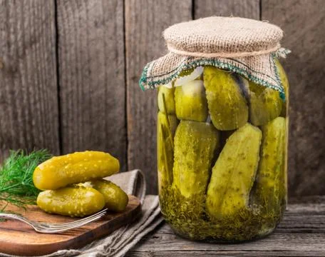 Jar of pickles Stock Photos