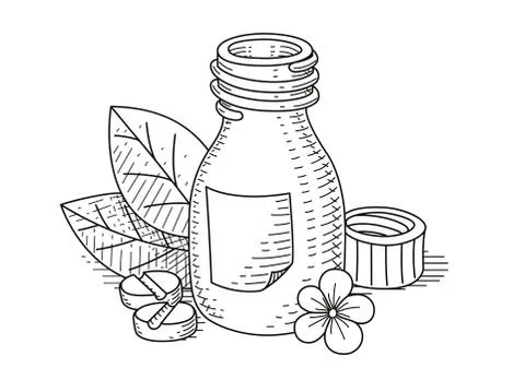 Jar with pill Stock Illustration