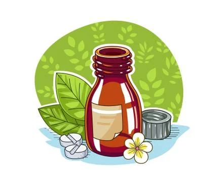 Jar with pill Stock Illustration