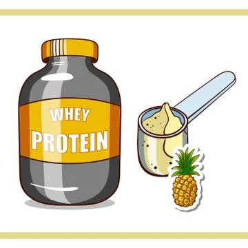 Jar With Pineapple Protein Stock Illustration