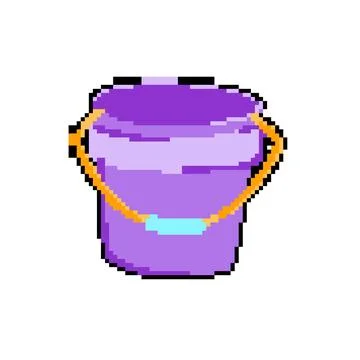 Jar plastic bucket pixel art vector illustration Stock Illustration