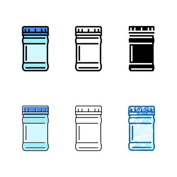 Jar plastic diversity package color icon vector Stock Illustration