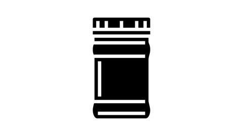 Jar plastic package glyph icon animation Stock Footage 326147280