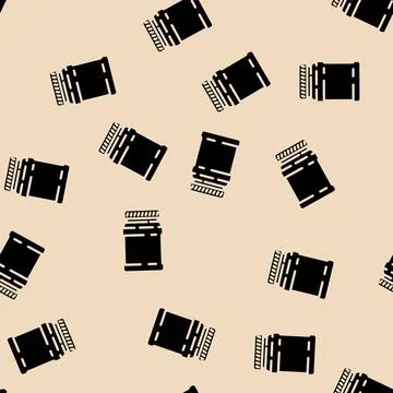 Jar plastic package glyph vector seamless pattern Illustrazione stock