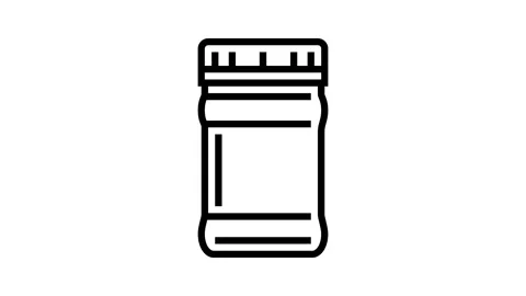 Jar plastic package line icon animation Stock Footage 326127313