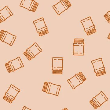 Jar plastic package line vector seamless pattern Stock Illustration