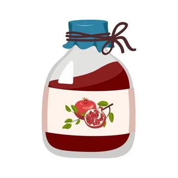 Jar of pomegranate jam Stock Illustration