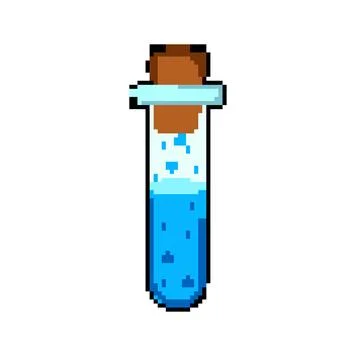 Jar potion bottle pixel art vector illustration Stock Illustration