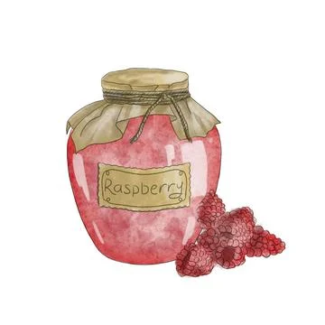 Jar of Raspberry Jam Illustrazione stock
