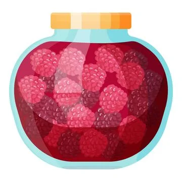 Jar of raspberry preserves illustration Stock Illustration