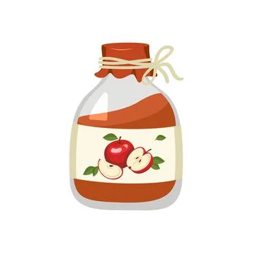 Jar of red apple jam Illustrazione stock