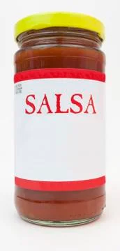 Jar of salsa roja Foto stock
