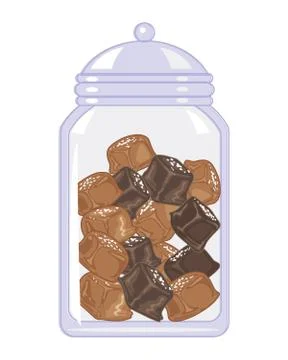 Jar of salted caramels Stock Illustration