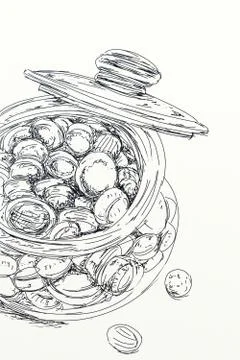 A jar of sugar candies Stock Illustration
