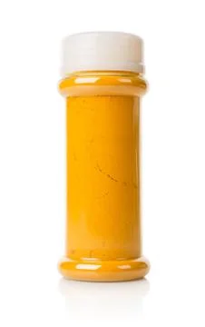 Jar of turmeric Stock Photos