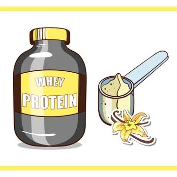 Jar With Vanilla Protein Stock Illustration
