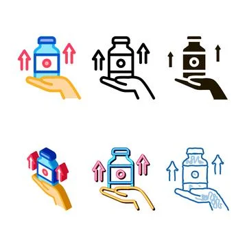 Jar of vitamins to enhance types immunity icon vector outline Stock Illustration