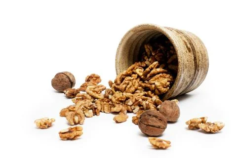 Jar of walnuts Stock Photos