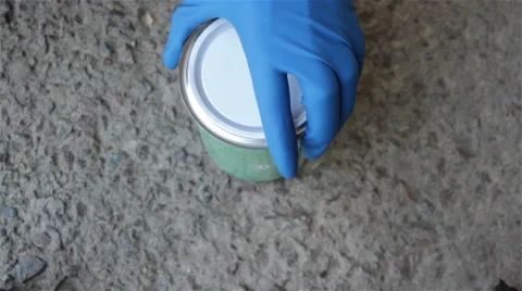 Jar white paint Stock Footage 64989290