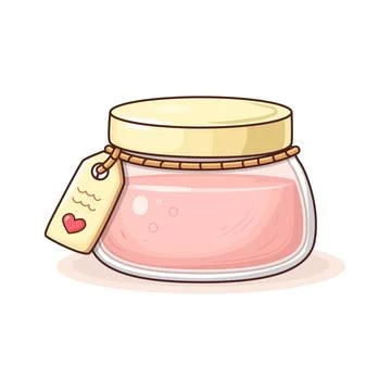 JarCute Pink Candle Jar Vector Illustration. Illustrazione stock