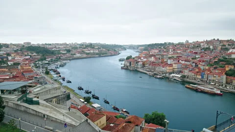 Jardim do Morro Garden, Douro River and Portuguese culture in Porto, Europe. Stock Footage 169655780