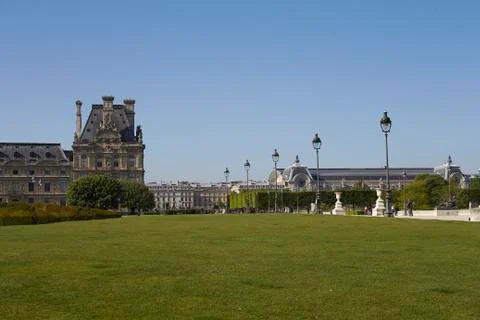 Jardin du Carrousel, Louvre Museum, Paris, France Stock Photos