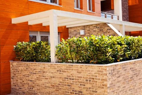 Jardiniere of bricks Stock Photos