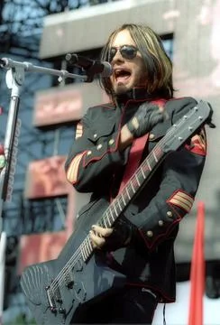  Jared Leto performing with 30 Seconds To Mars at the KROQ Weenie Roast at... Stock Photos