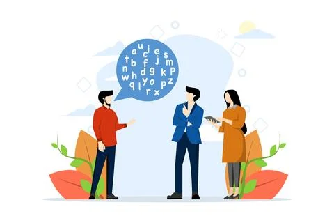 Jargon, complicated conversations, difficult to explain. Stock Illustration