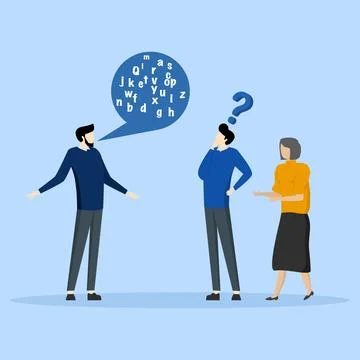 Jargon, complicated conversations, hard to explain. Stock Illustration
