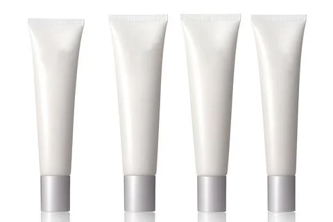 Jars and tubes of cosmetics, clean design for advertising, light background for Stock Illustration
