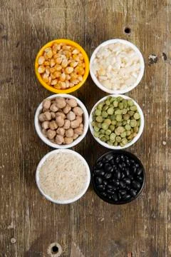 Jars with beans grains Foto stock
