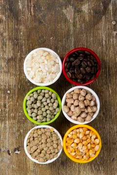 Jars with beans grains Stock-Fotos