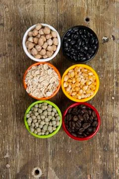 Jars with beans grains Foto stock