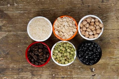 Jars with beans grains Foto stock