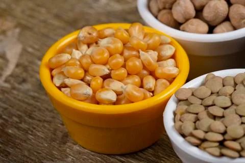Jars with beans grains Stock Photos