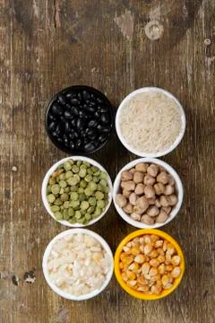 Jars with beans grains Stock Photos