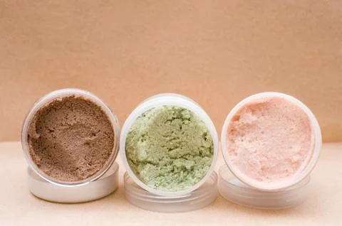 Jars with body scrub Stock Photos