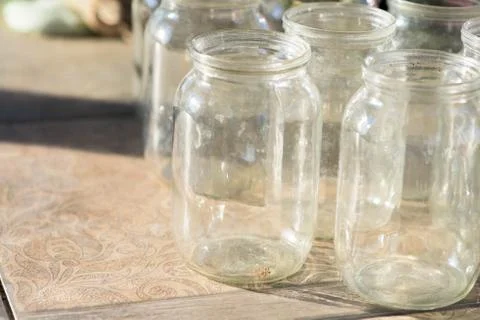 Jars for canning are clean . close up Foto stock