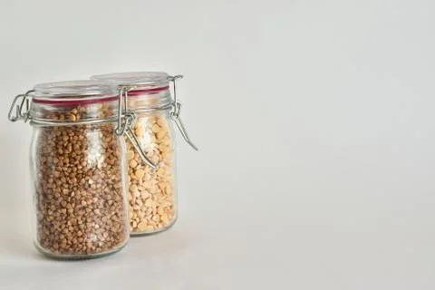Jars with cereals Stock Photos