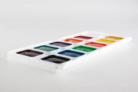 Jars of colored paint for creativity Stock Photos