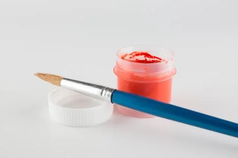 Jars of colored paint for creativity Stock Photos