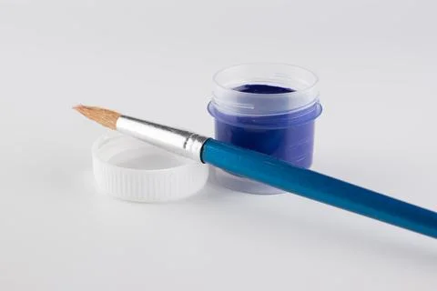 Jars of colored paint for creativity Foto stock