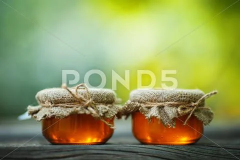 Jars Of Honey In Eco-Style