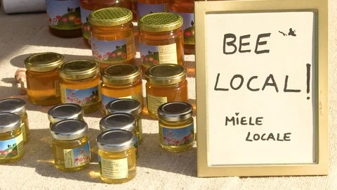 Jars of Honey Stock Footage 92549962