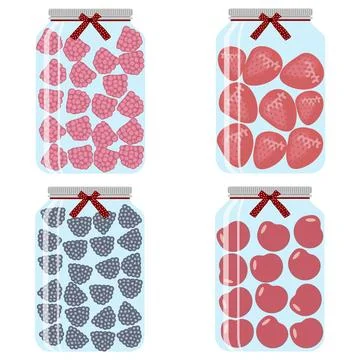 Jars with jam Stock Illustration