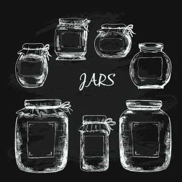 Jars with label Stock Illustration